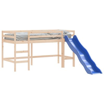 vidaXL Kids' Loft Bed without Mattress with Slide 80x200 cm