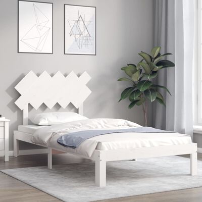 vidaXL Bed Frame without Mattress White 100x200 cm Solid Wood Pine