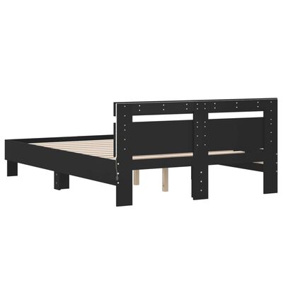 vidaXL Bed Frame with LED without Mattress Black 135x190 cm Double