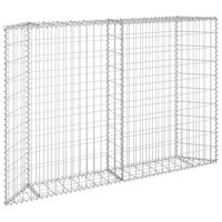 vidaXL Trapezium Gabion Raised Bed Galvanised Steel 150x20x100 cm