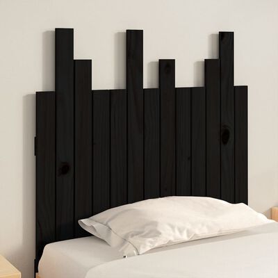 vidaXL Wall Headboard Black 82.5x3x80 cm Solid Wood Pine