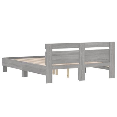 vidaXL Bed Frame without Mattress Grey Sonoma 140x200 cm