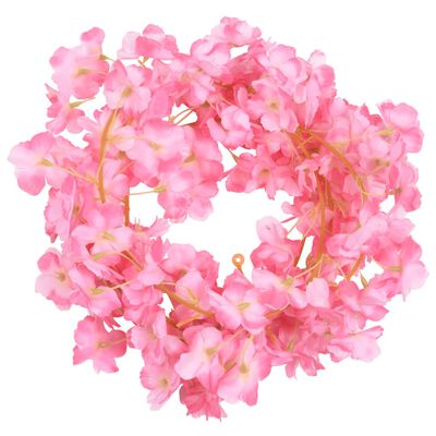 vidaXL Christmas Flower Garlands 6 pcs Dark Pink 180 cm