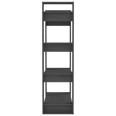 vidaXL Book Cabinet/Room Divider Grey 80x35x125 cm Solid Wood Pine