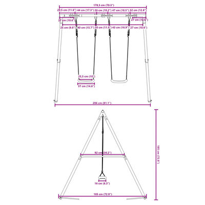 vidaXL Outdoor Swing Set with 2 Swings