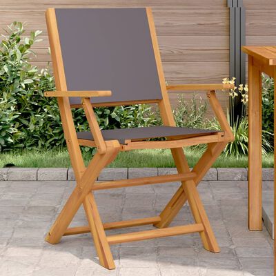 vidaXL Garden Chairs 2 pcs Anthracite Solid Wood Acacia and Fabric