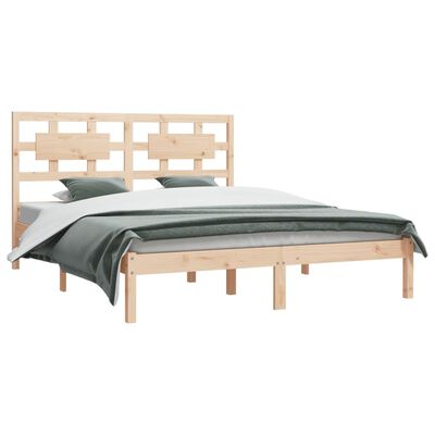 vidaXL Bed Frame without Mattress 150x200 cm King Size Solid Wood Pine