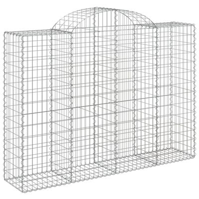 vidaXL Arched Gabion Baskets 12 pcs 200x50x140/160 cm Galvanised Iron