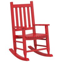 vidaXL Rocking Chair for Children Red Solid Wood Poplar