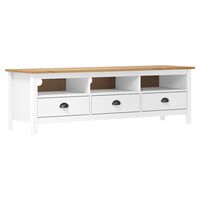 vidaXL TV Cabinet Hill White 158x40x47 cm Solid Pine Wood