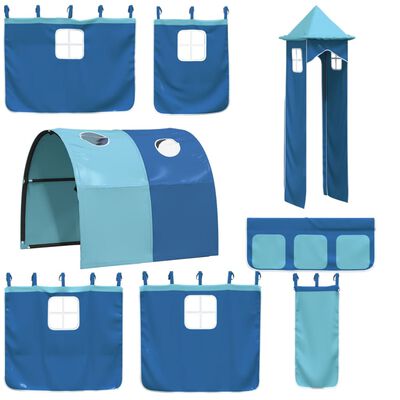 vidaXL Kids' Loft Bed with Tower without Mattress Blue 90x200 cm