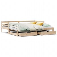 vidaXL Daybed with Trundle and Drawers without Mattress 80x200 cm