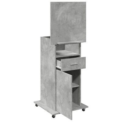 vidaXL Lectern with Wheels & Drawer Concrete Grey 55x55x107 cm Engineered Wood