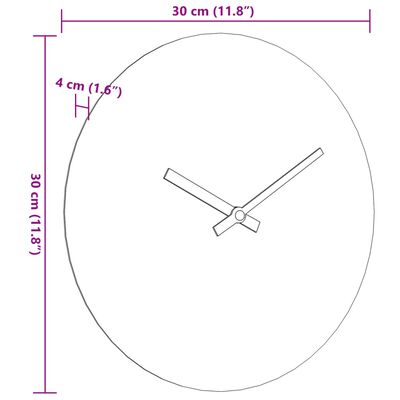 vidaXL Wall Clock Yellow and Black Ø30 cm Engineered Wood