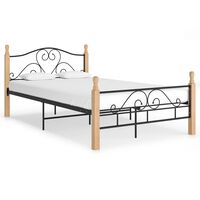 vidaXL Bed Frame without Mattress Black Metal 120x200 cm