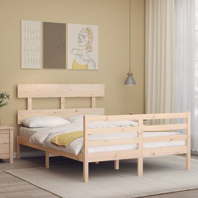 vidaXL Bed Frame without Mattress Small Double Solid Wood