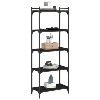 vidaXL Bookcase 5-Tier Black 60x30x154 cm Engineered Wood