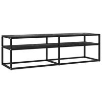 vidaXL TV Cabinet Black Marble 140x40x40.5 cm Tempered Glass