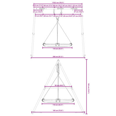 vidaXL Outdoor Swing Set with Saucer Swing