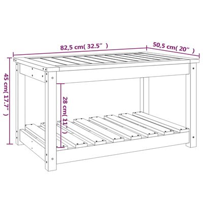 vidaXL Garden Table 82.5x50.5x45 cm Solid Wood Douglas