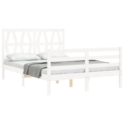 vidaXL Bed Frame without Mattress White 140x200 cm Solid Wood