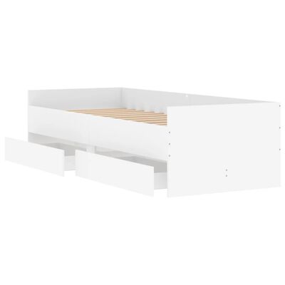 vidaXL Bed Frame with Drawers without Mattress White 100x200 cm