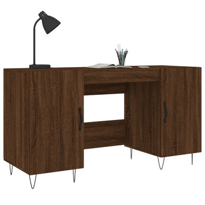 vidaXL Desk Brown Oak 140x50x75 cm Engineered Wood