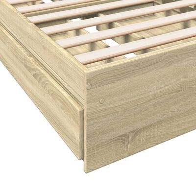 vidaXL Bed Frame with Drawers without Mattress Sonoma Oak 75x190 cm Small Single