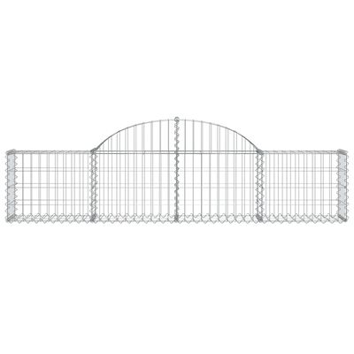 vidaXL Arched Gabion Baskets 4 pcs 200x30x40/60 cm Galvanised Iron