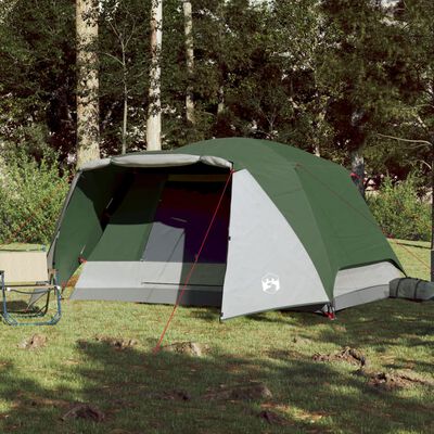 vidaXL Family Tent with Porch 6-Person Green Waterproof