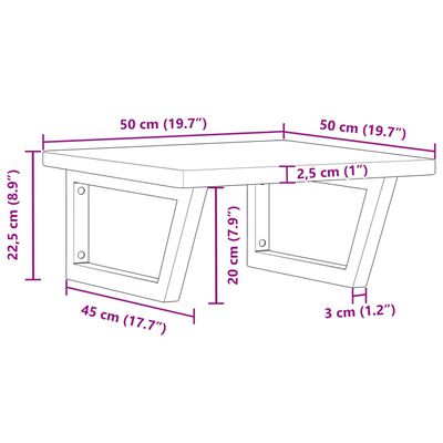 vidaXL Basin Shelf Wall Mounted Steel and Solid Wood Oak