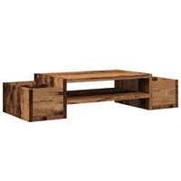 vidaXL Monitor Stand with Storage Old Wood 70x27x15 cm Engineered Wood