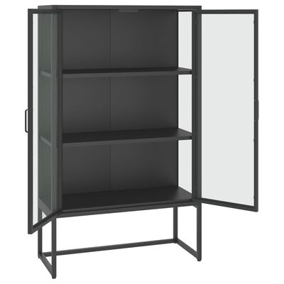 vidaXL Highboard Anthracite 80x35x135 cm Steel and Tempered Glass