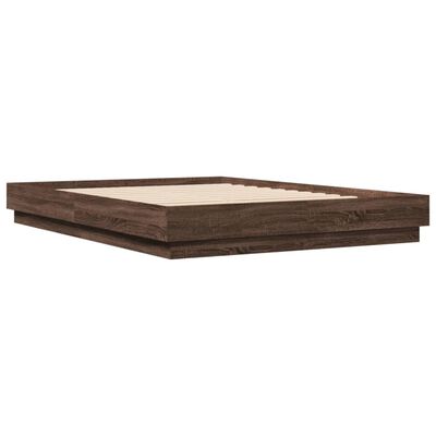 vidaXL Bed Frame without Mattress Brown Oak 120x200 cm