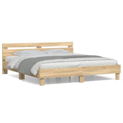 vidaXL Bed Frame without Mattress Sonoma Oak 200x200 cm