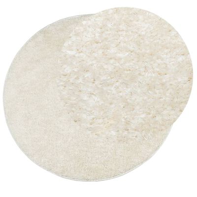 vidaXL Rug ISTAN High Pile Shiny Look Cream Ø 100 cm