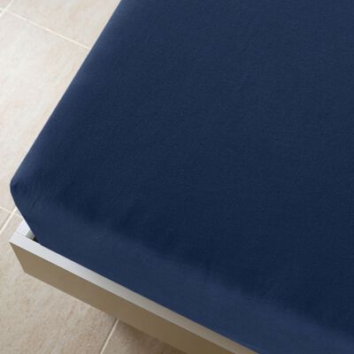 vidaXL Jersey Fitted Sheets 2 pcs Navy Blue 180x200 cm Cotton