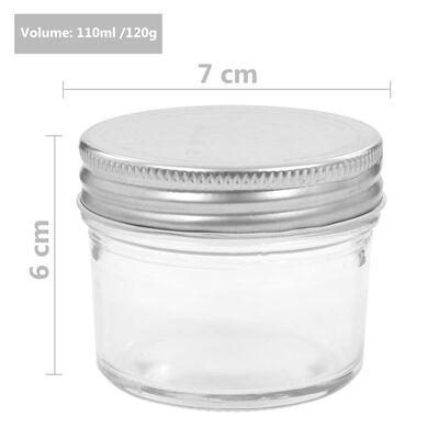 vidaXL Glass Jam Jars with Silver Lids 24 pcs 110 ml