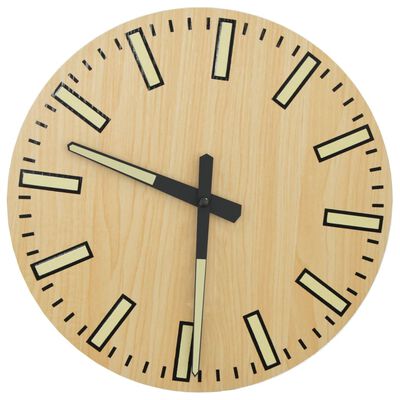 vidaXL Wall Clock with Luminous Scales and Pointers Yellow Ø30 cm