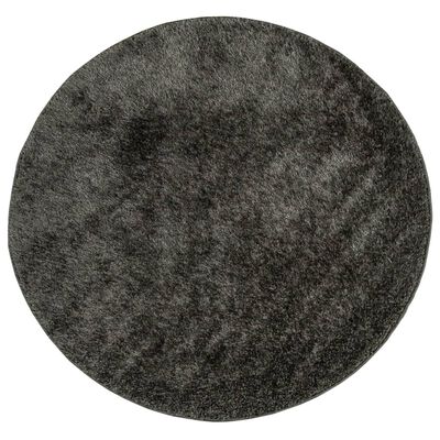 vidaXL Rug ISTAN High Pile Shiny Look Anthracite Ø 120 cm