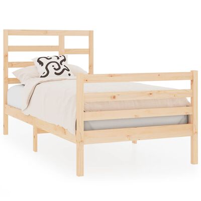 vidaXL Bed Frame without Mattress Solid Wood 75x190 cm Small Single