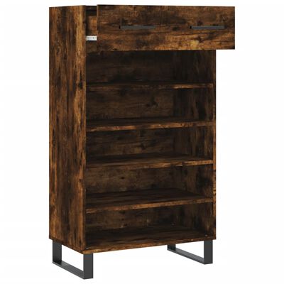 vidaXL Shoe Cabinet Smoked Oak 60x35x105 cm Engineered Wood