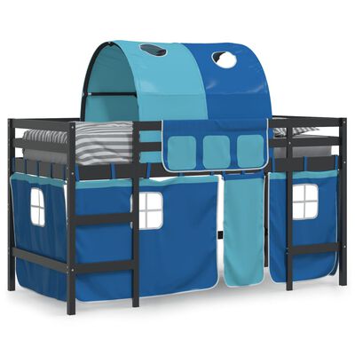 vidaXL Kids' Loft Bed with Tunnel without Mattress Blue 80x200 cm