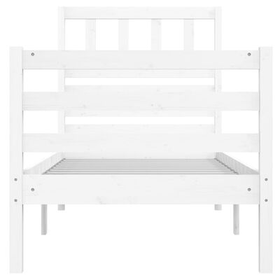 vidaXL Bed Frame without Mattress White 75x190 cm Small Single Solid Wood