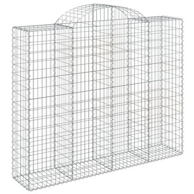 vidaXL Arched Gabion Baskets 30 pcs 200x50x160/180 cm Galvanised Iron