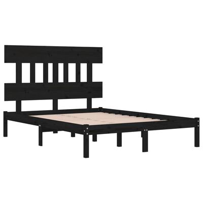 vidaXL Bed Frame without Mattress Black 180x200 cm Super King Solid Wood