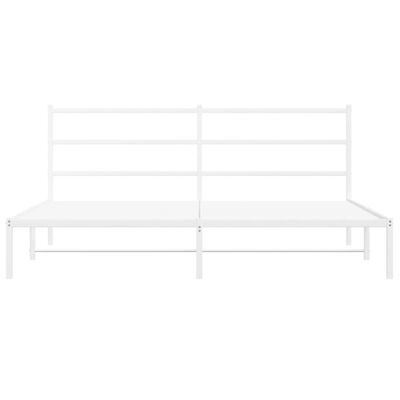 vidaXL Metal Bed Frame without Mattress with Headboard White 193x203 cm