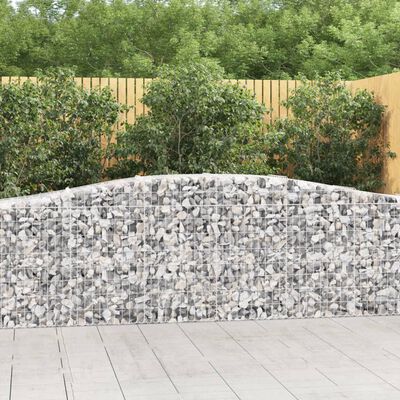 vidaXL Arched Gabion Basket 400x50x80/100 cm Galvanised Iron