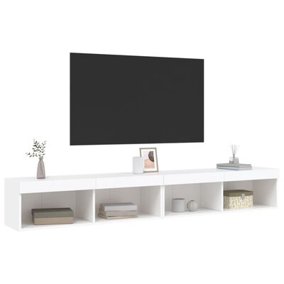 vidaXL TV Cabinets with LED Lights 2 pcs White 100x30x30 cm