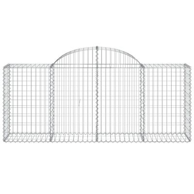 vidaXL Arched Gabion Baskets 40 pcs 200x50x80/100 cm Galvanised Iron